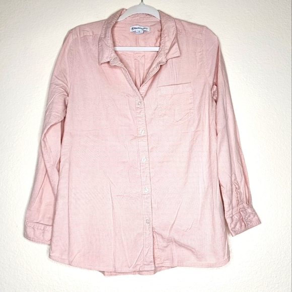 Backcountry Pink Striped Buttondown Top L - Picture 1 of 6